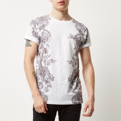 White side print T-shirt